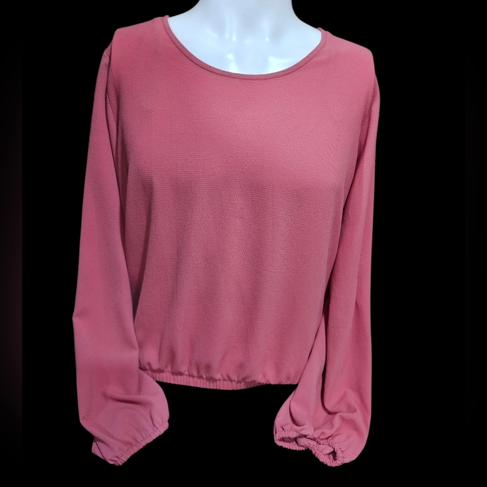Pink Rose Blush Long Sleeve Blouse Size Extra‎ Large